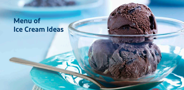 Menu of Ice Cream ideas using GRINDSTED SSD